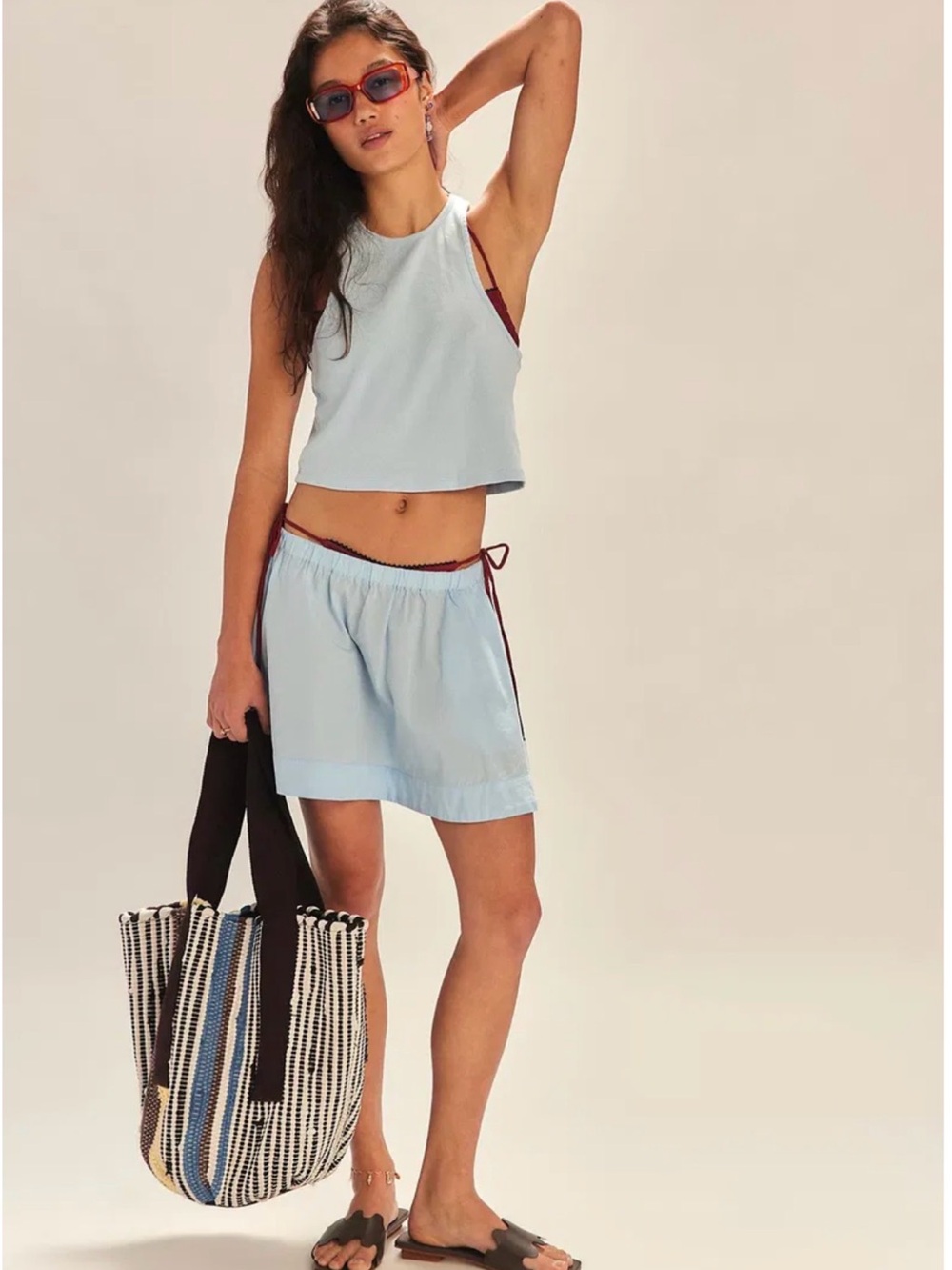 Free-est by Free People 100% Cotton Skirt in Sky Blue